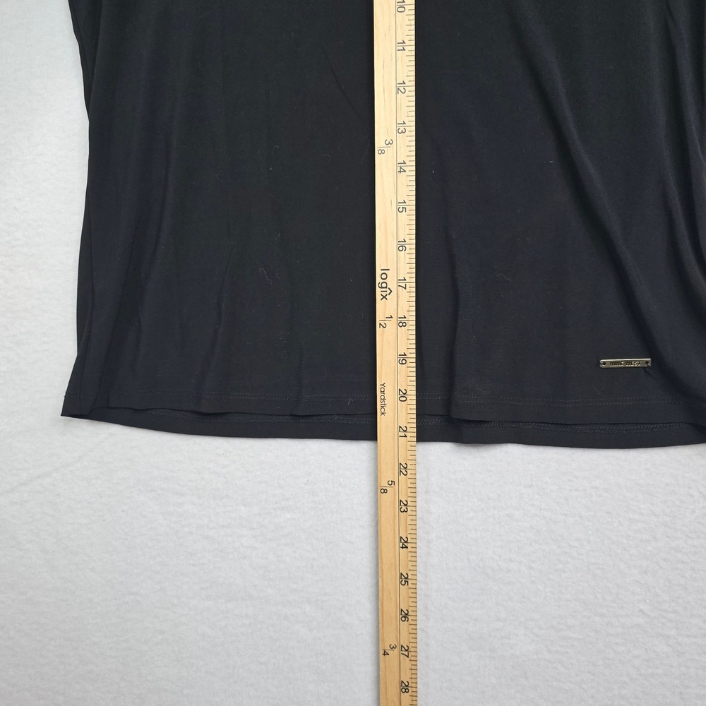 Nine West‎ Black Mesh Embellished V Neck Long Sleeve Top Women's Size S NWT - Picture 7 of 11
